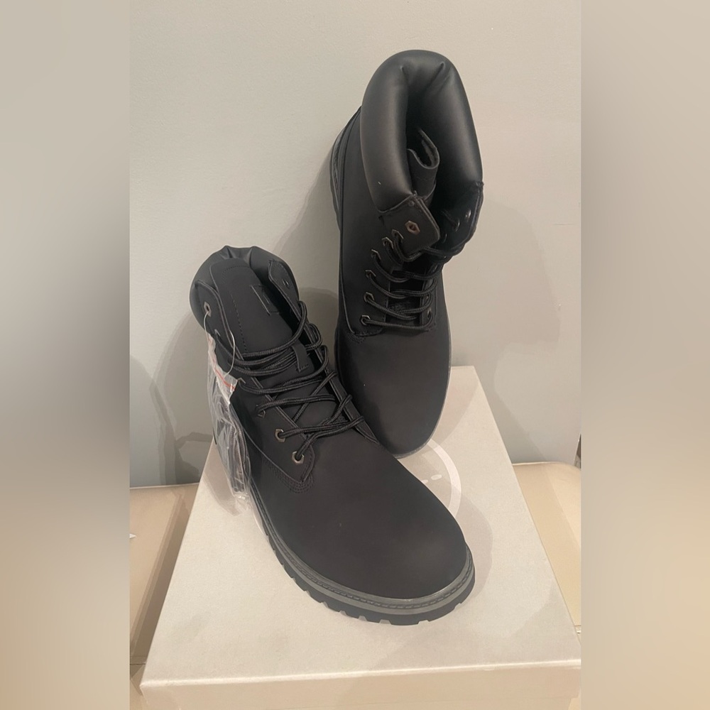 MENS NEW 6” WINTER SNOW WORK BOOTS SIZE 10.5 BLACK TIM’s STYLE